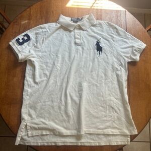 Polo Ralph Lauren Shirt Mens 3XL Custom Fit Big Pony White Polo
